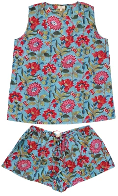 Pijama Muñeca Bebé Estampado - Turquesa Samoda - 100% Algodón Foto 1 de 3