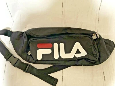 FILA Hombre/Mujer Riñonera Bolso Cintura Negro Rojo/Blanco/Azul Talla Grande 19" Foto 1 de 4