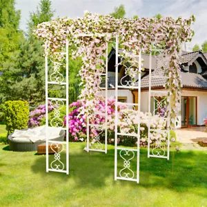 Rosenbogen mit Tor Garten Pavillion Rankhilfe Gartenzelt Torbogen Wasserdicht DE - Bild 1 von 12