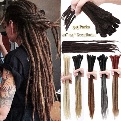 Extensiones de cabello verdaderas rastas gruesas trenzas largas ganchillo rastas torcidas locos de imitación Foto 1 de 4