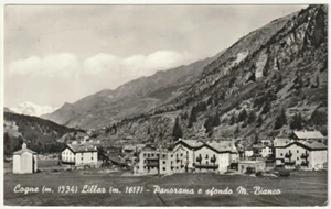 COGNE - LILLAZ - AOSTA - PANORAMA E SFONDO M. BIANCO - VIAGG. 1958 -65348- - Picture 1 of 1