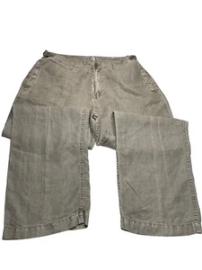 Salopette Lucky Brand pantalone lino taglia 36 grigio cintura laterale integrata gamba larga - Foto 1 di 13