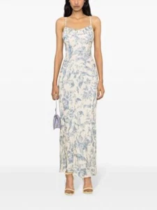 Sandro Tie Front Slip Dress Backless A-line Midi Dress for Ladies - Picture 1 of 9