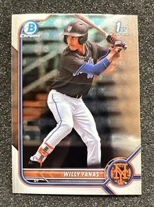 2022 Bowman Chrome Draft 1st Rookie Base QTY Willy Fanas New York Mets Prospect - Picture 1 of 1