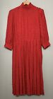 Vintage Ronnie Heller MJ Womens Size 8 Red Black Silky Blouson Dress Union Made