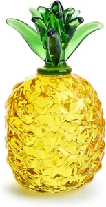Glass Fruit Decor Crystal Pineapple Figurine Collectibles Hand Blown Glass Fruit - Picture 1 of 12