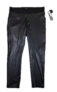 Apt. 9 Ponte Womens Large Leggings Faux Leather Trim Modern Fit New $44 MSRP - Picture 1 of 7