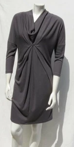 UNIQLO Costello X Tagliapietra Gray Soft Knit Cowl Neck ¾ Sleeves Dress US M L - Picture 1 of 5