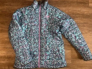 NORTH FACE Girls Reversible Mossbud Swirl Jacket Past Seas X-Large 18 G5 - Picture 1 of 11
