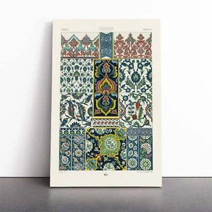 Modelli persiani fiori astratti Albert Racinet tela stampa arte da parete immagine - Foto 1 di 7