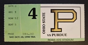 Purdue Ohio State Buckeyes Football Ticket Stub 10/20 1990 Robert Smith TD Frye - Picture 1 of 2