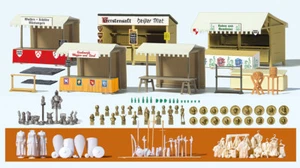 Preiser 17216 Sales Stands And Accessories, Medieval Market, H0 - Picture 1 of 1