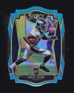 2020 Select Premier Level Die Cut Light Blue Prizm Jerry Jeudy Rookie #156