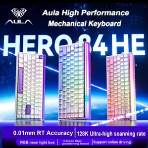 AULA HERO 84 HE Wired Gaming Keyboard Neon RGB 8KHz Magnetic Switch Mechanical - Picture 1 of 9
