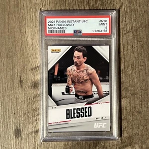 PSA 9 MAX HOLLOWAY 2021 Panini Instant UFC Nicknames 1/325 "BLESSED" - Bild 1 von 2