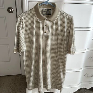Camisa polo vintage Dockers caquiware para hombre mediana manga S/ - Imagen 1 de 7