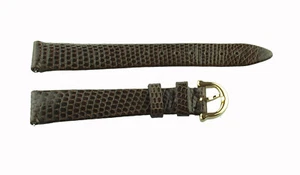 Maurice Lacroix Uhrenband Leder Eidechse 15 mm Braun neu Dorn goldfarben - Picture 1 of 2