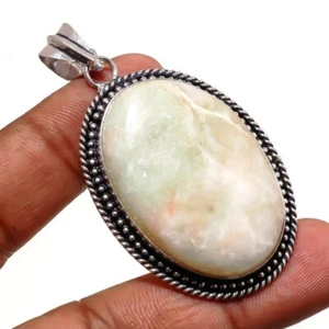 Amazonite Gemstone Handmade Engagement Gift Unique Jewelry Pendant 2.3" SR 592 - Picture 1 of 7