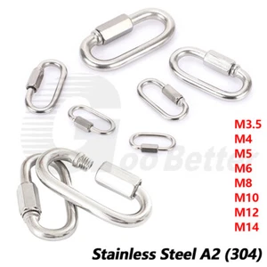 Heavy Duty Carabiner Clip Stainless Steel 304 A2 Carabina Clips Snap Hook Quick - Picture 1 of 12