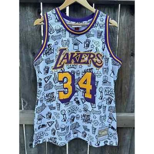 Mitchell & Ness Shaquille O'Neal Los Angeles Lakers Jersey T-shirt Large - Picture 1 of 6