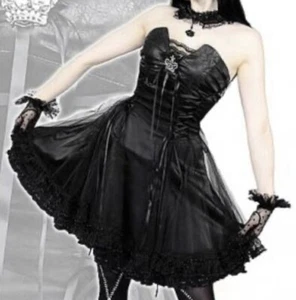 Punk Rave Strapless Dress Size L Black Gothic Dress - Picture 1 of 9