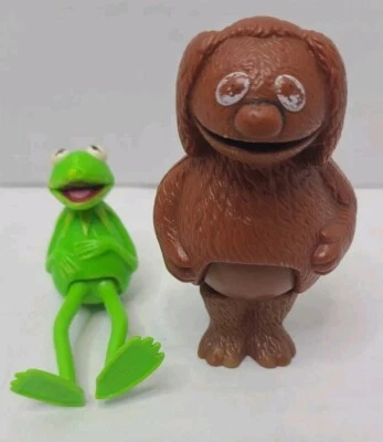 Figuras vintage Muppets Rowlf & Kermit I 1976 1977 Henson Assoc Inc Hong Kong - Imagem 1 de 4
