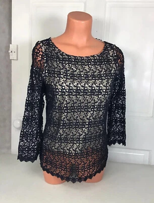 Camisa feminina de renda romântica Gant forrada superior 4 - Imagem 1 de 4