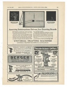 Universal Drafting Machine Co. 1927 Anzeige: Automatic T-Square Placement - Cleveland - Bild 1 von 1