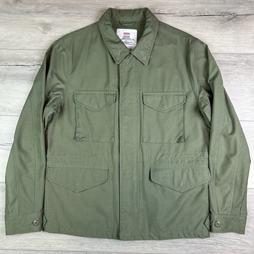 SUPREME S S 2010 M 51 GIACCA VERDE OLIVA L Parka militare zip leopardato Varsity