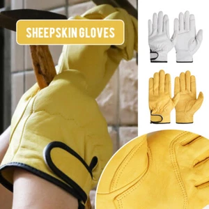 Work Gloves Sheepskin Leather Workers Welding Protec Wear-resistant Gloves 1x - Picture 1 of 14