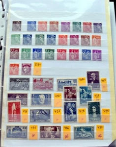 FRANCIA Bonita colección desde los años 30 hasta la época euro Nominales MNH. - Imagen 1 de 17
