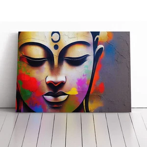 Paint Drip Buddha Vol.2 Canvas Wall Art Print Framed Picture Decor Living Room - Bild 1 von 5