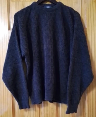 Vtg Trader Bay Sweater Adult XL Brown Black Textured Pullover USA 90s Mens - Image 1 of 4