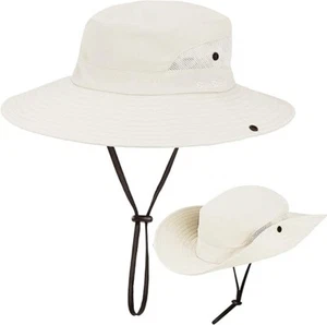 Wide Brim Sun Hat UV Protection Bucket Cap For Hiking Camping Fishing Safari - Picture 1 of 3