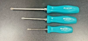 Snap-On Tools USA NEW 3pc TEAL PHILLIPS P1 P2 P3 Hard Handle Screwdriver Lot Set - Bild 1 von 1