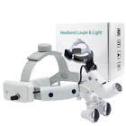 Dental Medical Headband 5W LED Head Light + 3.5X Binocular Loupes White DY-106
