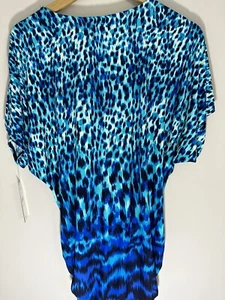 Carmen Marc Valvo Cover-up M/L Swim Cover-Up Blue animal print w/ Tags - Picture 1 of 11