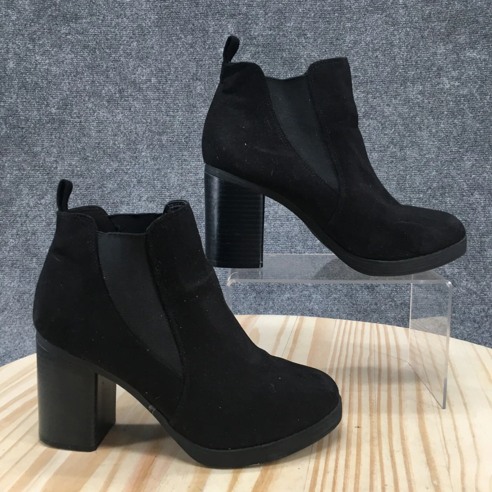 American Eagle Boots Womens 7.5 Chelsea Black Pull On Casual Block Heels Ankle - Image 1 of 4