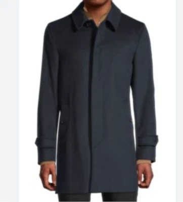 BURBERRY Moorgate Car Coat, Men's Navy Wool Cashmere, US46, UK56, NWT - Image 1 of 4