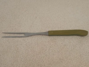 "Horquilla de talla vintage para el hogar Japón mango verde acero inoxidable 9,5""" - Imagen 1 de 4