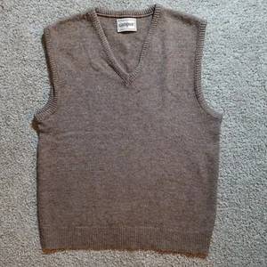 Vtg CAMPUS Wool blend Sweater Vest Mens Sz XL Made In USA Brown - Picture 1 of 6