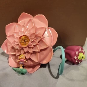 Vintage Polly Pocket Lotus kompakt mit Mädchen und Libelle - Bild 1 von 3