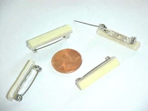 18 Vintage Safety Pin Bars with Cushion Pad - Name Tags & ID Badge Bar Pins L703 - Picture 1 of 3