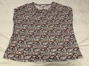 Notations Woman weiß braun Paisley Bluse Damen Übergröße 1X neu mit Etikett - Bild 1 von 8