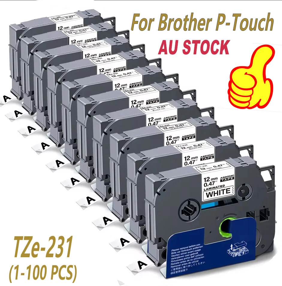 Compatible Brother P-Touch TZe-231 TZe-221 TZe-251 Label Tape 12mm 9mm 24mm - image 1 of 4