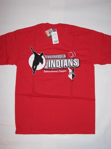 Indianapolis Indians Minor League Baseball Shirt Red Men's Size Medium NEW! MiLB Cover
