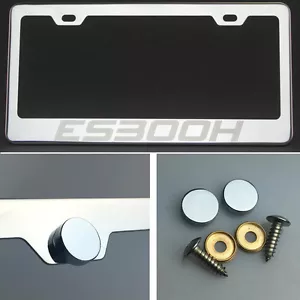 ES300h Laser Engrave Polish Stainless Steel License Plate Frame Chrome Screw Cap - Picture 1 of 12