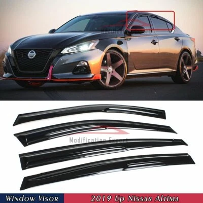 Para Nissan Altima JDM 2019-2025 3D Ondulado Estilo Mugen Viseras de Ventana Protectores de Lluvia Foto 1 de 4