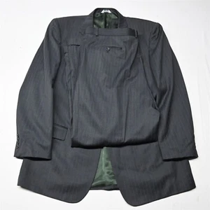Joseph Feiss 50 X-Long 42x32 Gray Stripe 100% Wool Mens Coat Jacket Pants Suit - Picture 1 of 12