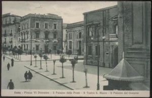 cartolina ENNA piazza VI dicembre-palazzo delle poste-teatro s.marco-palazzo gov - Picture 1 of 1